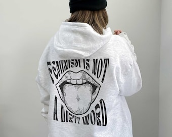 Felpa con cappuccio "Il femminismo non è una parolaccia", maglione femminista