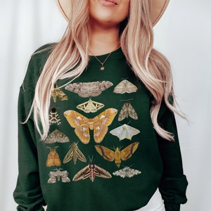 Moth Sweatshirt Moth Sweater Cottagecore sweater Goblincore Clothing Cottage Core Clothing Bug Insect Sweatshirt Butterfly Sweatshirt