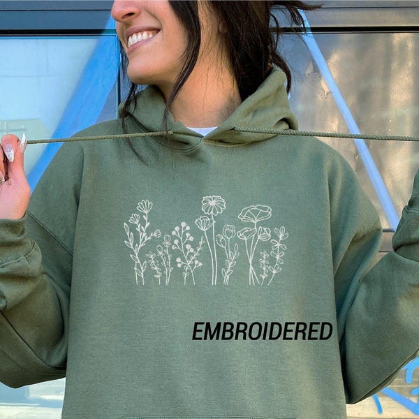 Flower Hoodie Etsy