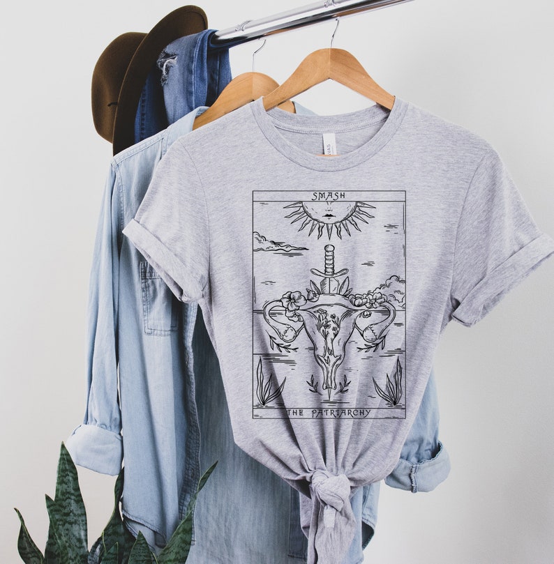 Tarot Shirt Tarot Kaart Shirt Mystiek Shirt Hemels Shirt Heksen Shirt Tarot Kleding Astrologie Shirt Feministisch Shirt verpletter het patriarchaat Athletic Heather