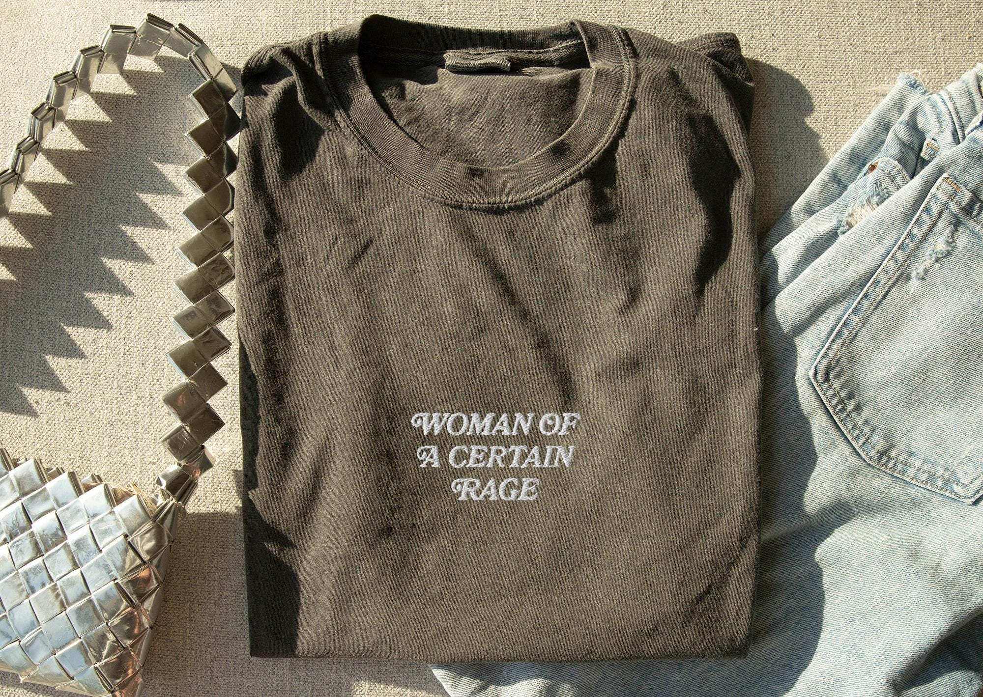 Feminist Rage Embroidered Shirt Feminist Shirt Female Rage Shirt Roe V Wade Shirt Reproductive Rights Shirt Pro Choice Shirt Feminist Gift
