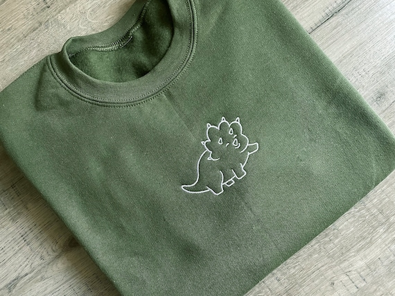 Embroidered Dinosaur Sweatshirt Dinosaur Sweater Dino Sweatshirt Dinosaur Crewneck Paleontologist Crewneck Embroidered Crewneck Etsy UK