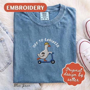 Embroidered Engineer Goose Shirt, Engineering Gift, Graduation STEM Tee