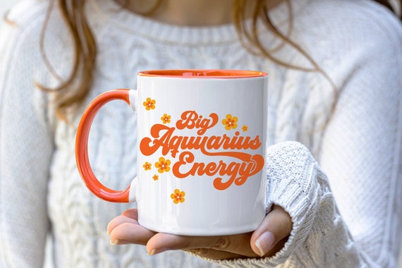 Aquarius Mug Aquarius Gift Astrology Mug Zodiac Coffee Mug Aquarius Birthday Gift Zodiac Sign Mug Retro Zodiac Mug Gift for Aquarius