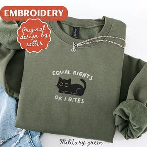 Equal Rights Embroidered Sweatshirt, Equality Top, Feminist Gift, Social Justice Crewneck