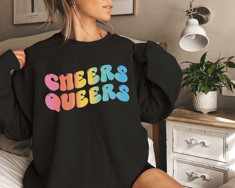 Queer Sweatshirt LGBTQ Sweatshirt Gay Sweatshirt Human Rights Sweatshirt Pride Month Sweatshirt Equality Sweatshirt Cute Pride Sweater image 1