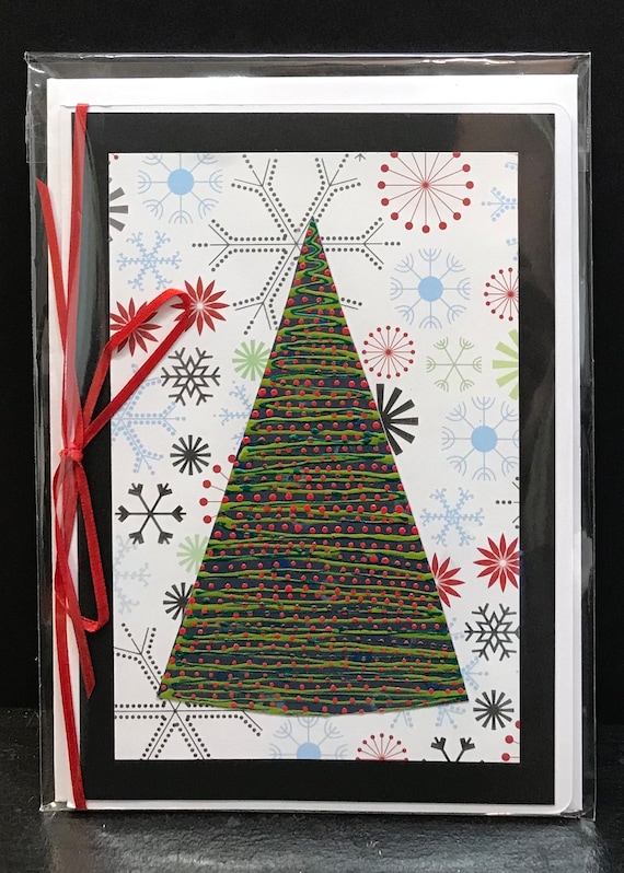 Handpainted Winter Holiday card - blank inside -