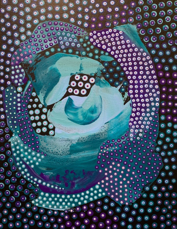Blues - Abstract Dot Art by Marti Reckless Simmons