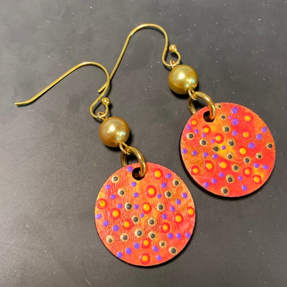 Handpainted earrings - perfect gift for art lover