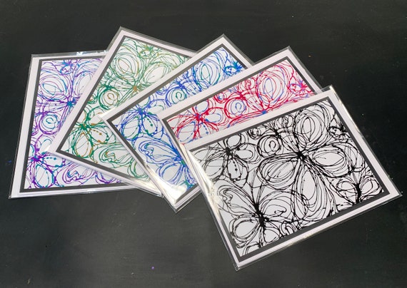 Butterflies Notecards - set of 5 artist prints - blank inside
