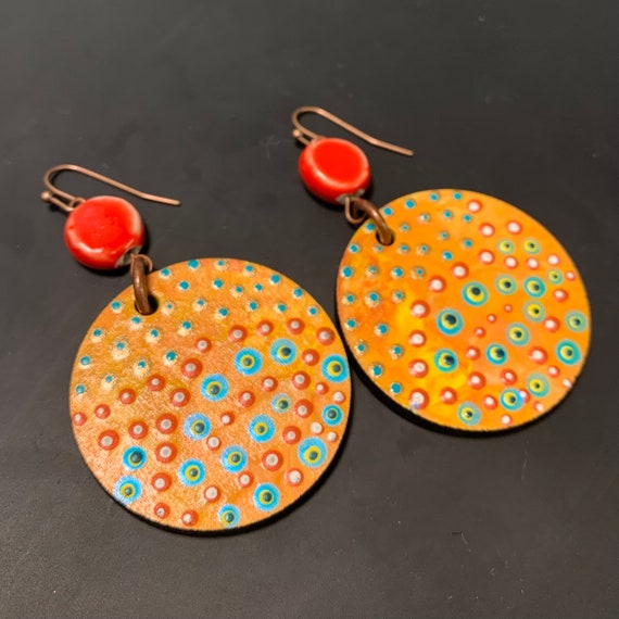 Handpainted earrings - perfect gift for art lover