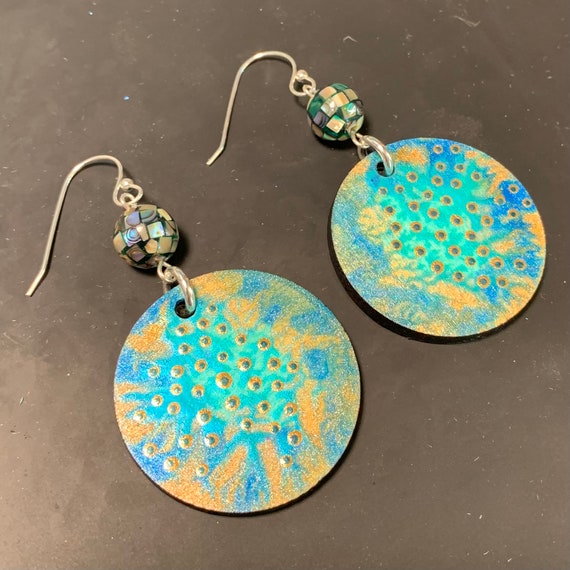 Handpainted earrings - perfect gift for art lover