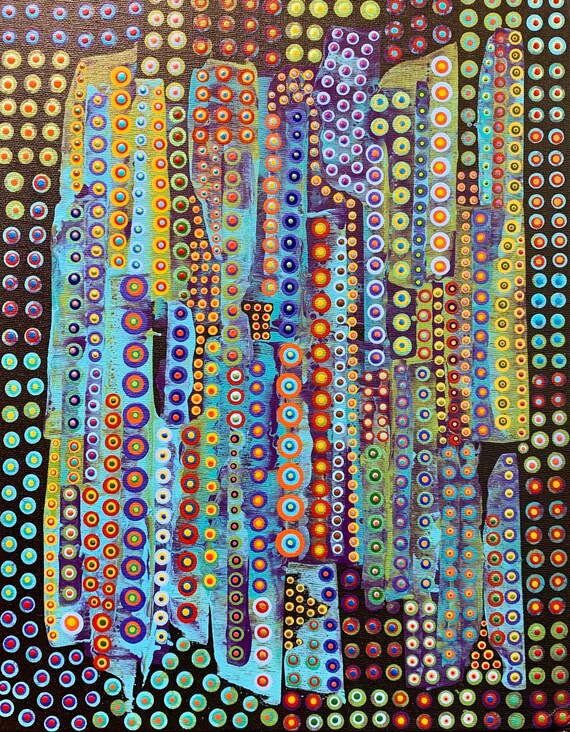 Dimension - Abstract Dot Art by Marti Reckless Simmons