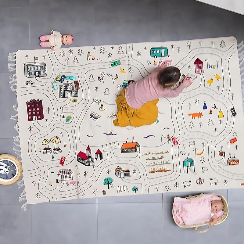 Kids Farm Playroom Rug - Etsy