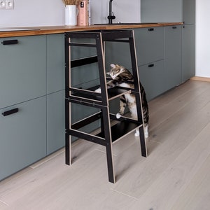 Transformable kitchen tower 2 in 1,  Twins tower, Helper Double tower, Foldable kitchen tower, Montessori learning stool, Toddler tower