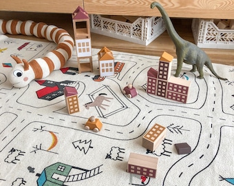 Kids Rug: Road Map Carpet for Playroom