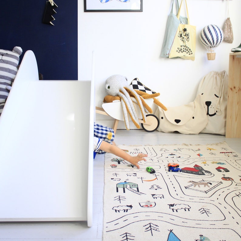 Organic Montessori Playroom Rug, Boys Mat, Non Toxic Baby Nursery