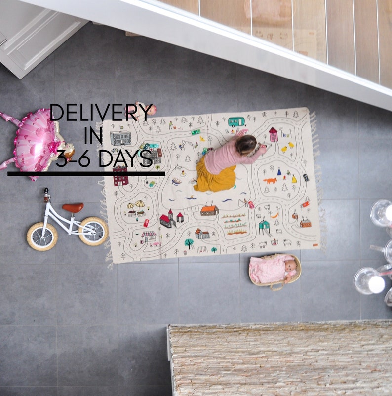 Play Rug / Fast FEDEX Shipping / Play Mat / Road Rug / Nursery Etsy UK