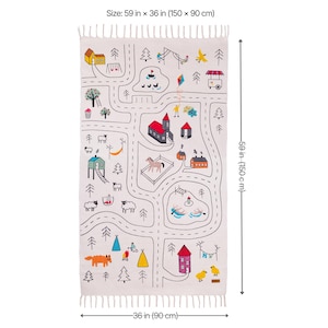 Babykamerkleed van biologisch katoen: bosroute voor babykamer 150x90cm (59''x35'')