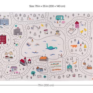 Babykamerkleed van biologisch katoen: bosroute voor babykamer 200x140cm(79''x55'')