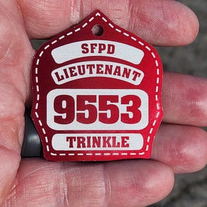 Personalized Helmet Shield Aluminum Key Chain, Gear Tag, Accountability, etc.