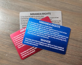 Miranda Rights Metal Card