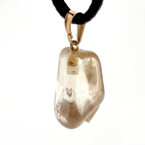 Pendentif citrine + Collier offert, pierre naturelle, citrine, lithothérapie, cristal