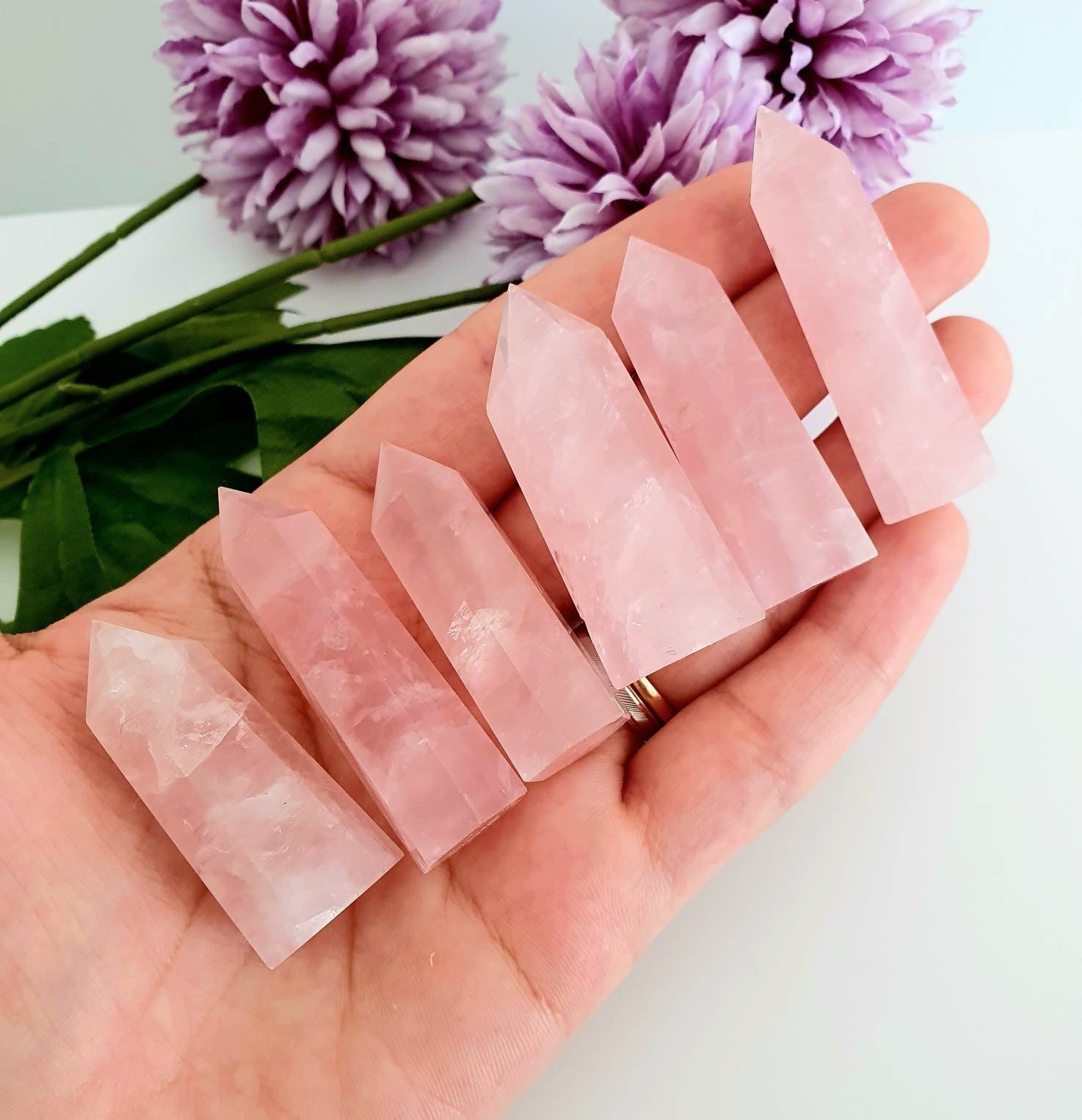 Quartz Rose Pointe Polie, Cristal, Minéraux, Pierre Naturelle, Lithothérapie, Gemme, Quartz Rose, Pi