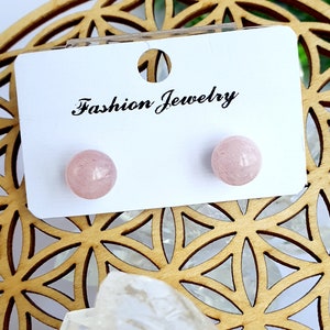 Rose quartz earrings, stone of love