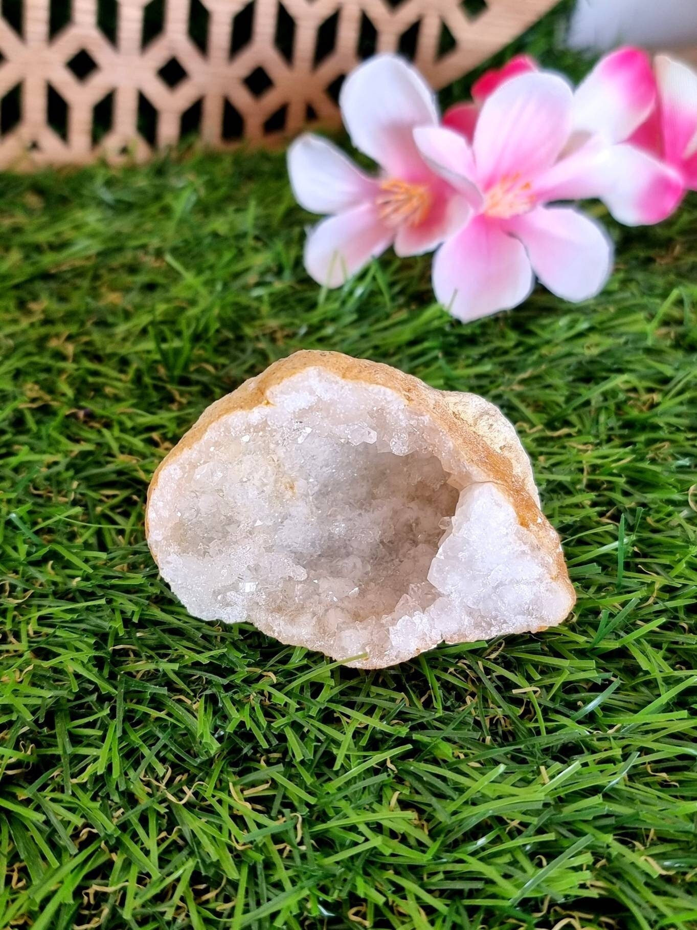 Géode de Cristal Roche, Géode Quartz, Cristal, Pierre Naturelle