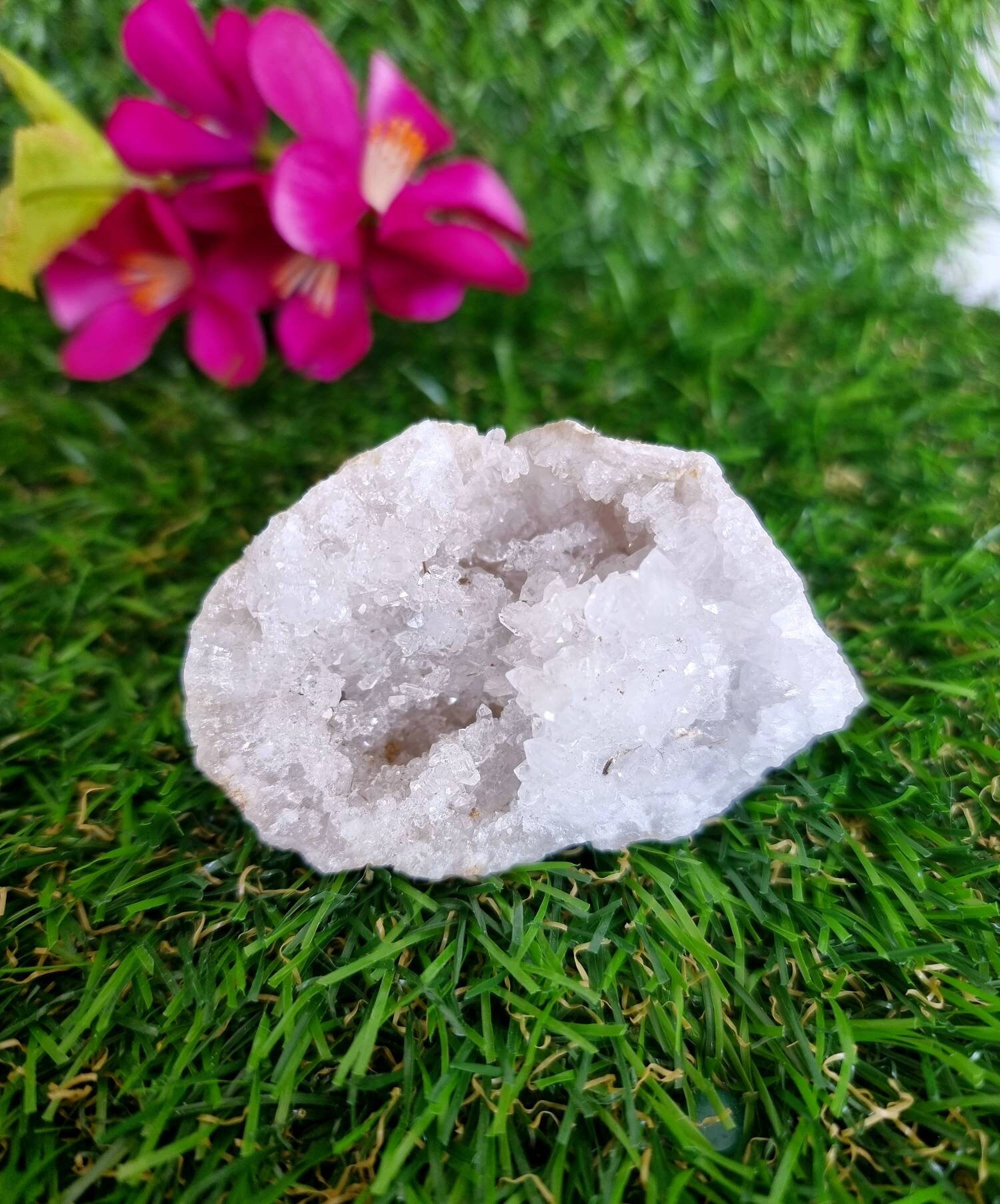 Géode de Cristal Roche, Géode Quartz, Pierre Naturelle, Lithothérapie, Druze, Cristal, Amas Géode, R