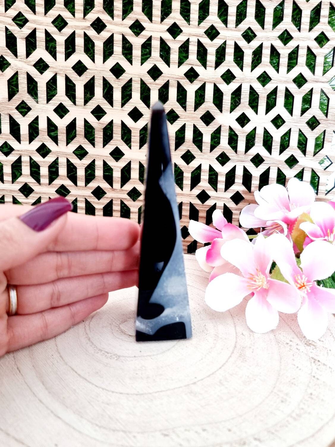 Obélisque d'agate Du Brésil, Cristal, Lithothérapie, Bien-Être