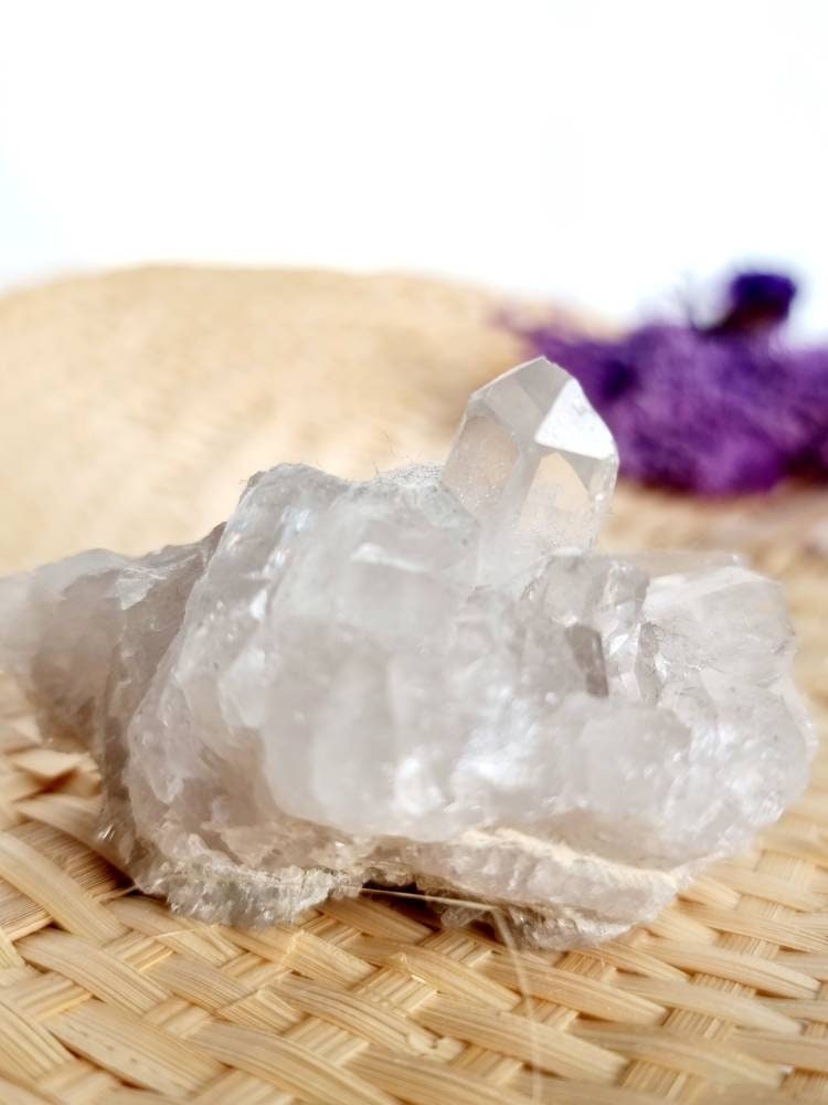 Cristal de Roche Du Brésil, Pierre Naturelle, Druse Cristal, Amas Cristal