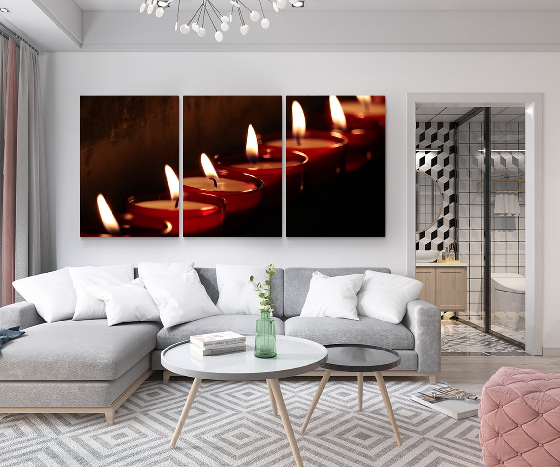 Candle Wall Art Candle Home Decor Canvas Art Print Candles Etsy