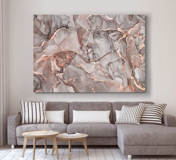 Abstract Wall Art Canvas Print, Living Room Decor, Brown and Grey Print,  Painting on Canvas, Brown Grey and Gold Art Decor Ready to Hang - Etsy