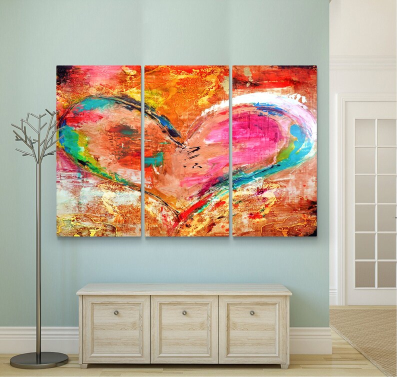 LiebeWandKunst HerzDruck auf Leinwand Herz Liebe Druck Etsy