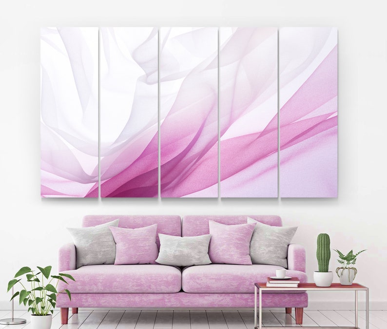 Pink Abstract Wall Art Pink Abstract Art Canvas Print Living Etsy