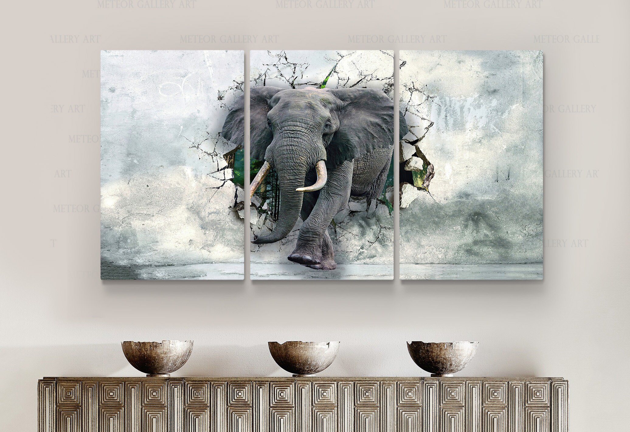 Elephant Wall Art Elephant Canvas Print Wall Decor Elephant Etsy