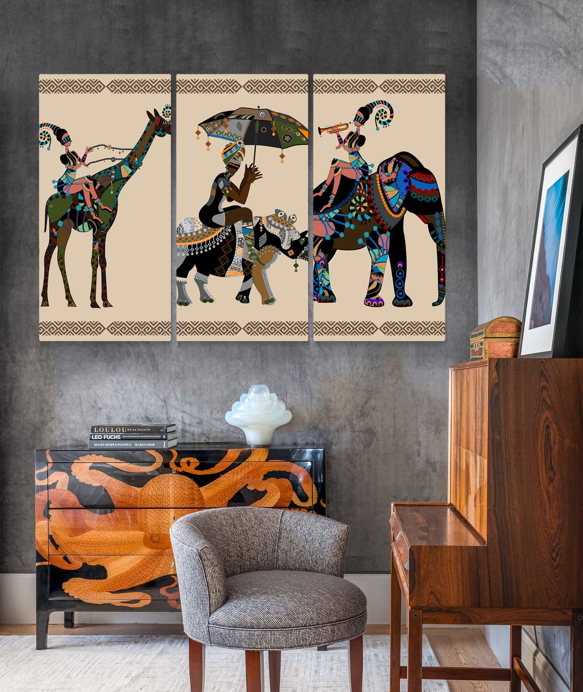 African Wall Art Decor Canvas Print Black Woman Art Ethnic Etsy
