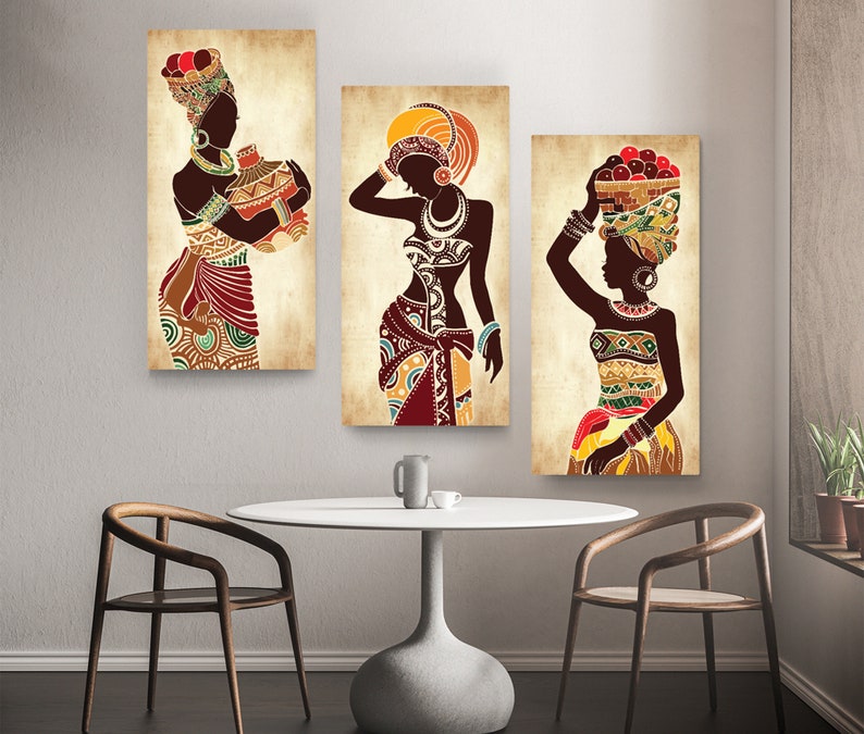 African Wall Art African Art Decor Black Woman Art Ethnic Etsy