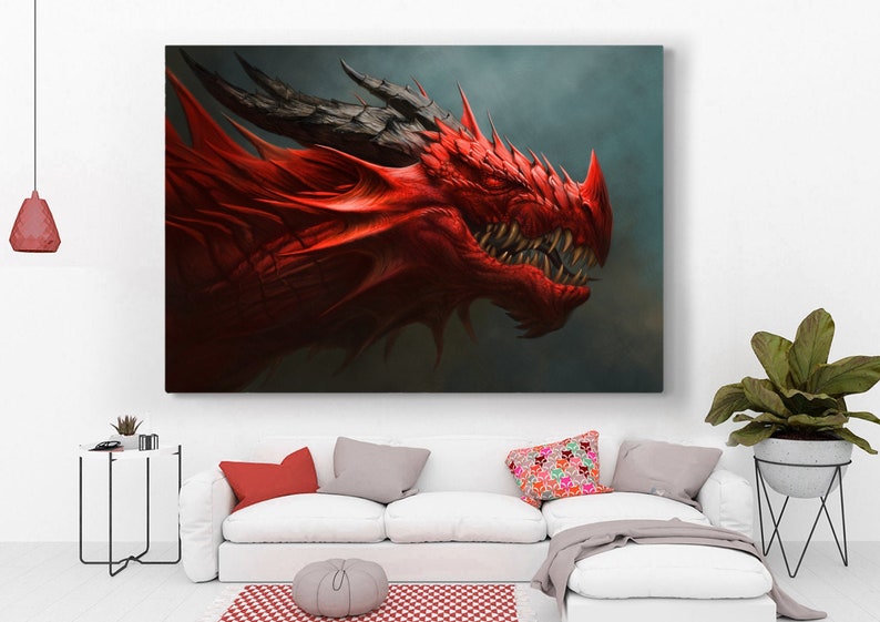 Dragon Wall Art Dragon Gifts Dragon Art Dragon Wall Decor Etsy