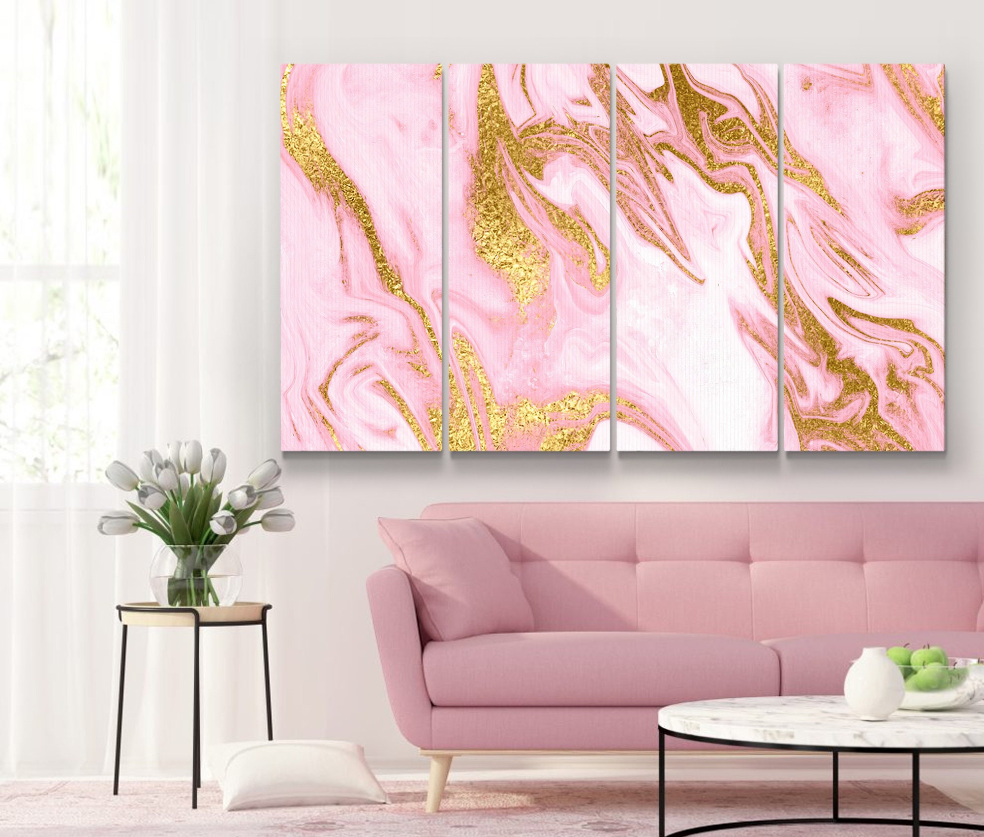 Abstract Pink gold Wall art canvas print Abstract Luxury wall | Etsy