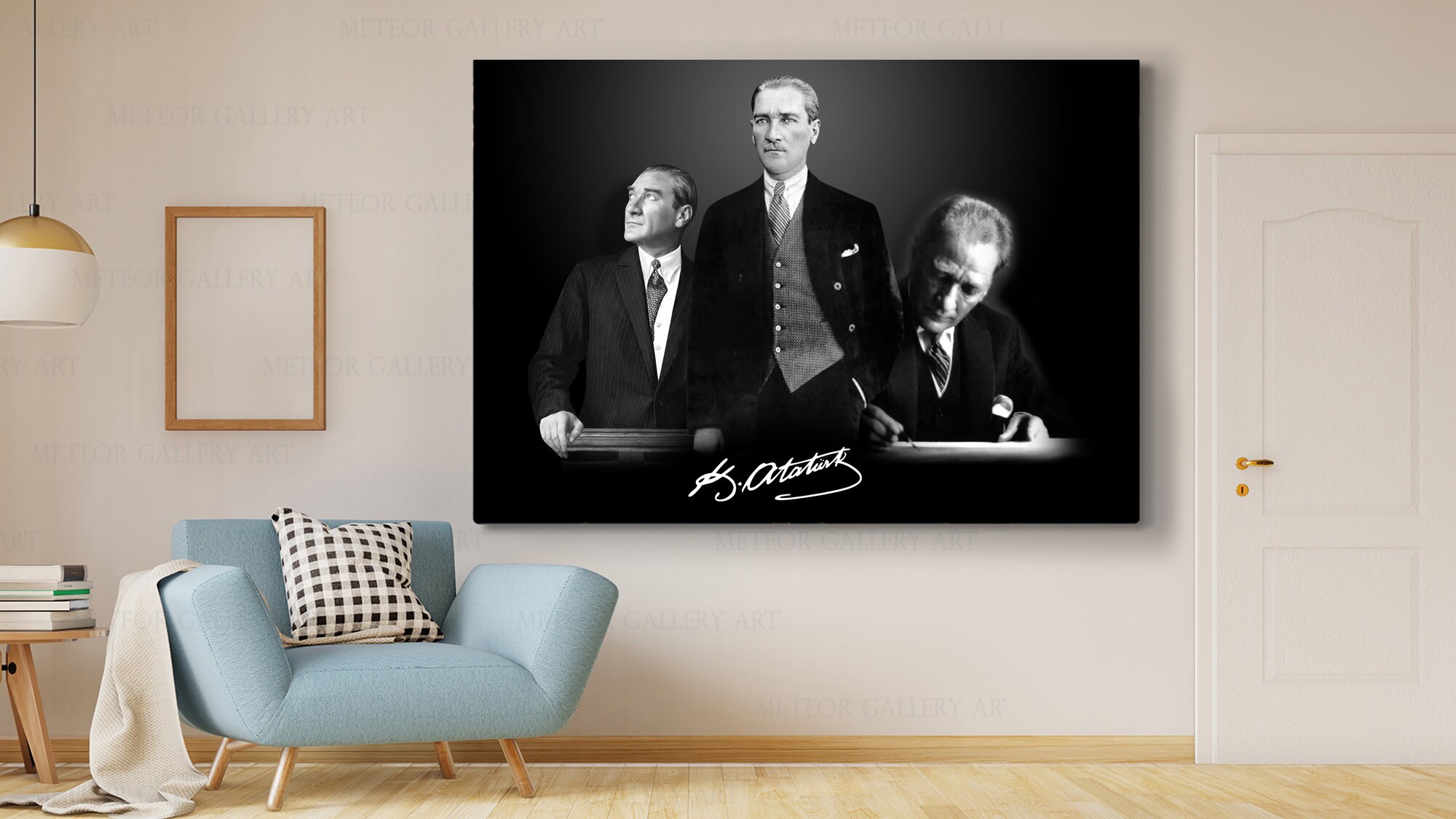 Ready Painting Kemal Portrait Hang - Art, Ataturk Ataturk Canvas Art, Etsy Art, Mustafa Turkish Decor, to Wall Poster, Wall Ataturk Ataturk