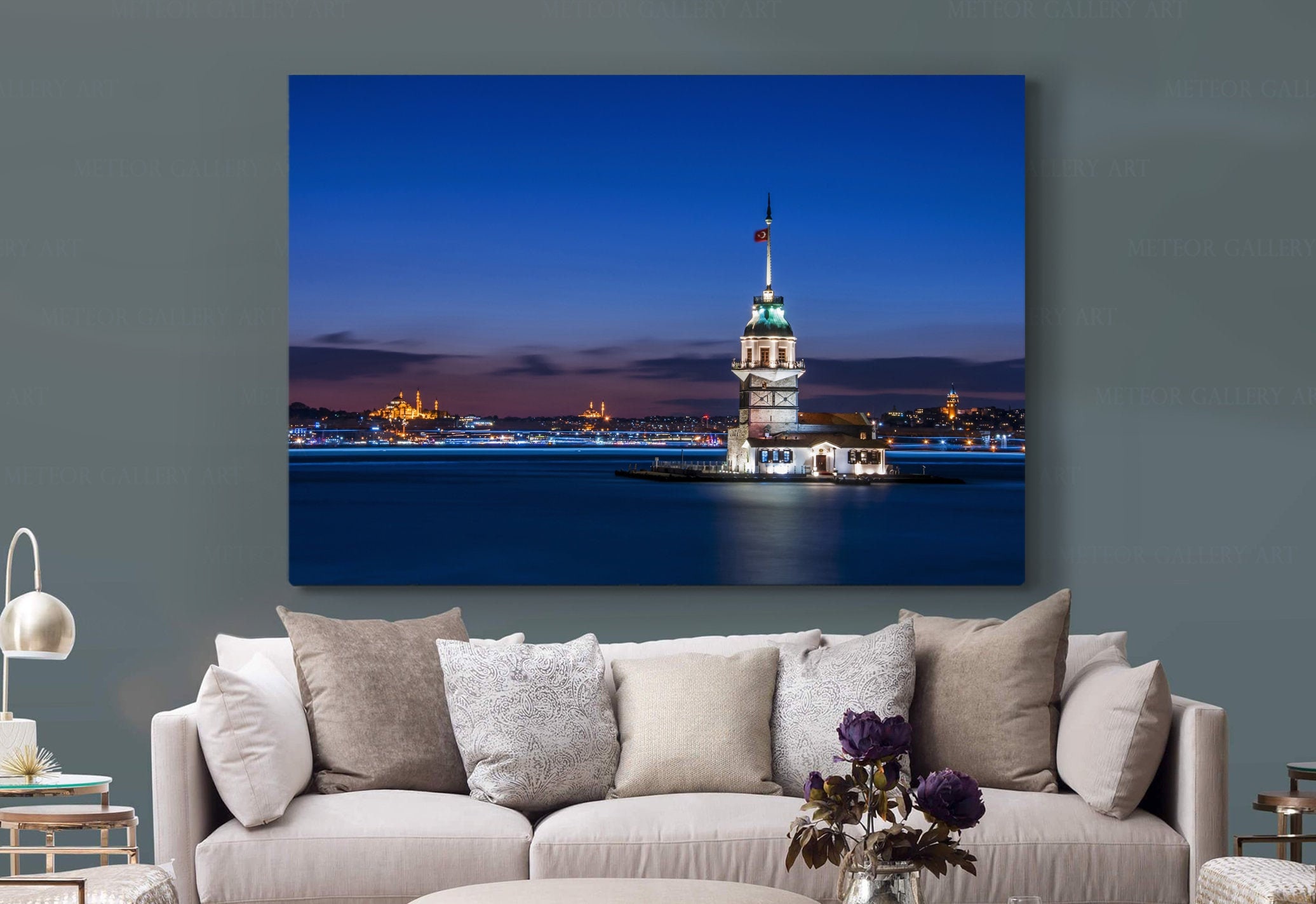 Istanbul Wall art Canvas Print Istanbul Art The Maiden's Etsy