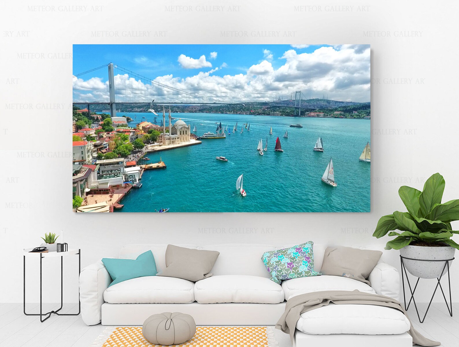 Istanbul Wall Art Canvas Print Ortakoy Mosque Lanscape | Etsy