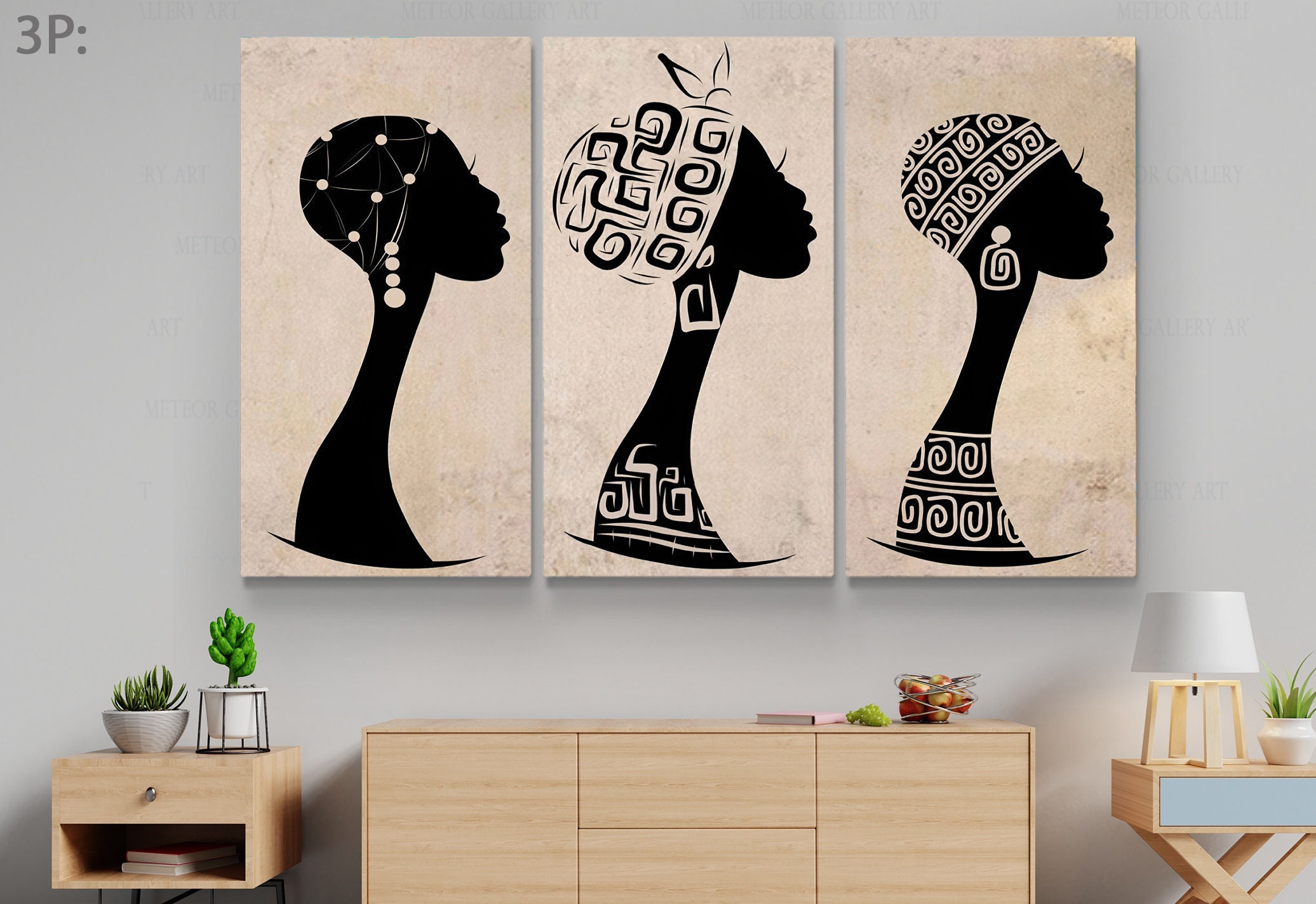 African Woman Canvas, African Wall Art, African Canvas Art, Woman