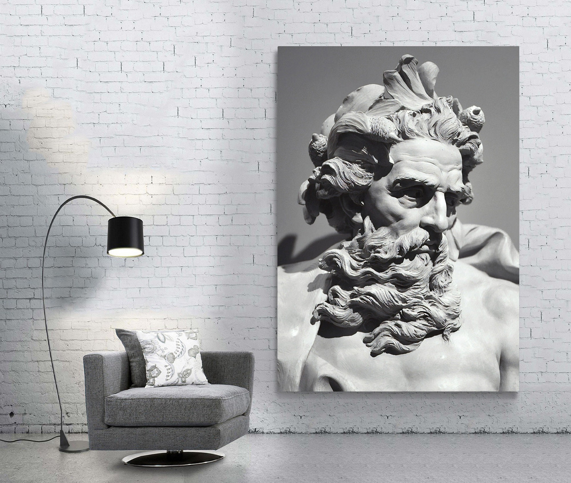 Art Wall Black Interior Contemporary Canvas Minimalist Decor - Art Design Print, Home Etsy in Large Renaissance Modern Buy White India Greek Zeus Original Online