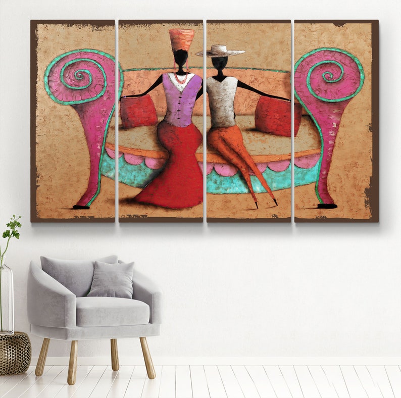 African Wall Art African American Art Living Room Decor Etsy