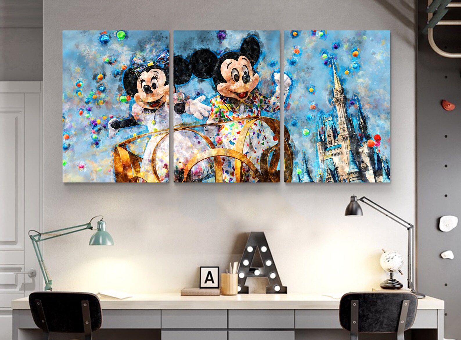 Mickey Mouse print Minnie and Mickey Mouse nursery wall art Etsy