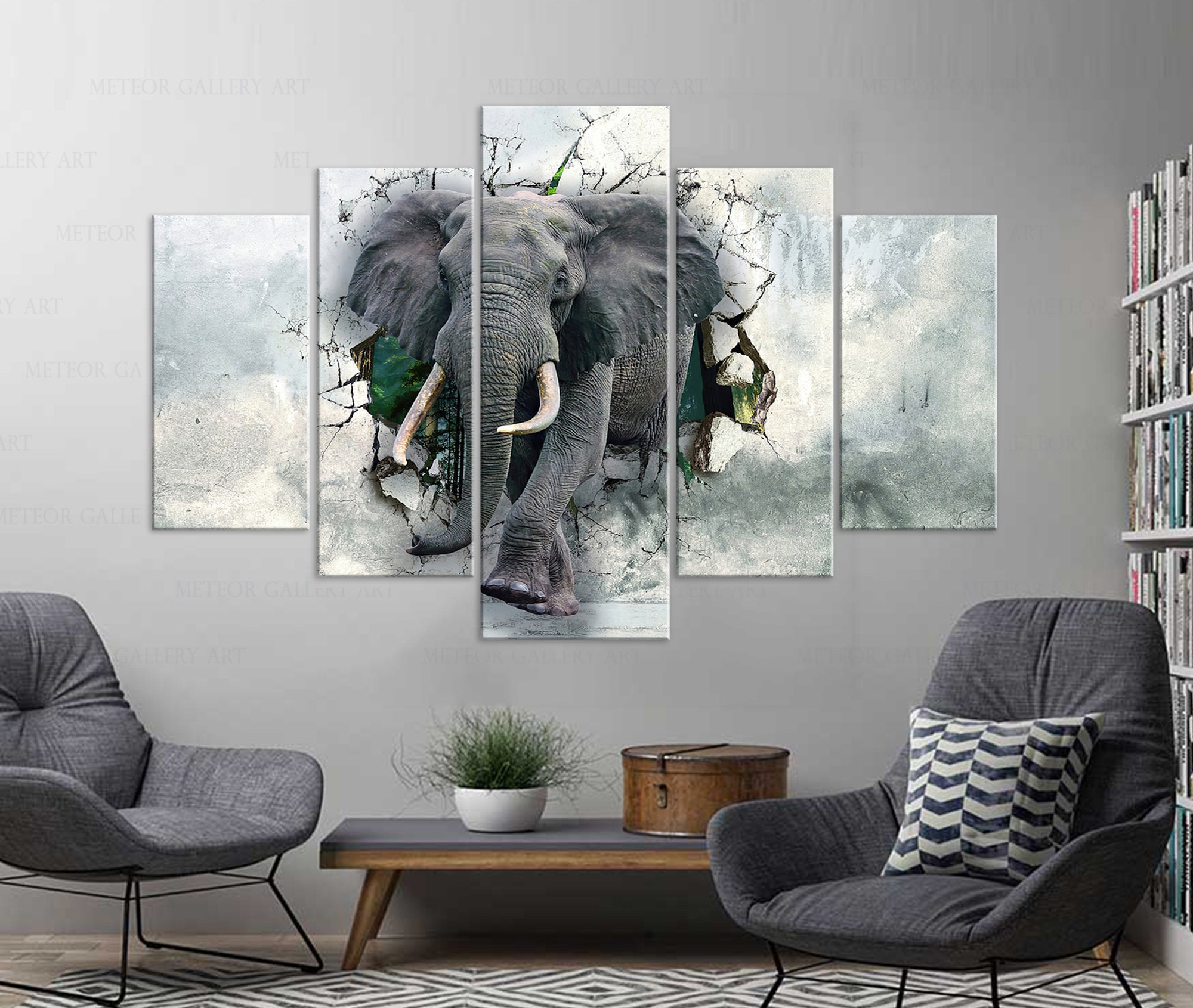 Elephant Wall Art Elephant Canvas Print Wall Decor Elephant - Etsy